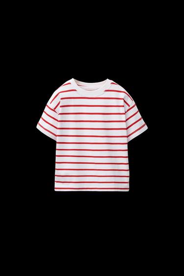 STRIPED T-SHIRT - Red by Zara - Image 0