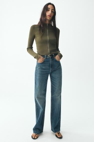 CHAQUETA PUNTO CREMALLERA - Verde vigoré de Zara