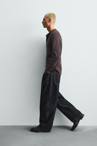 BALLOON FIT JEANS - Navy / White by Zara - Image 5