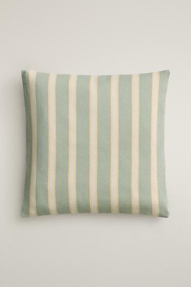 STRIPED CUSHION COVER - Blue / Green by Zara - Image 0
