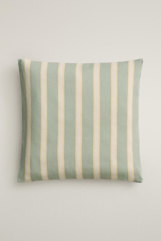STRIPED CUSHION COVER - Blue / Green by Zara - Image 0