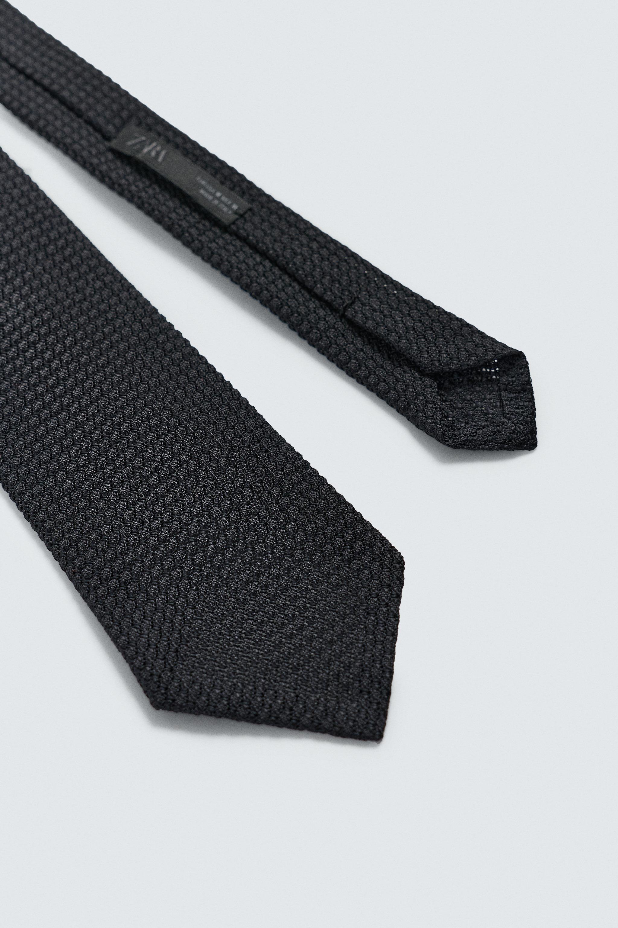100% SILK TEXTURED TIE AARON LEVINE X ZARA