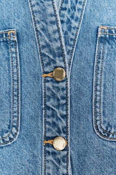 CHEMISE COURTE EN DENIM Z1975 - Bleu moyen de Zara - Image 6