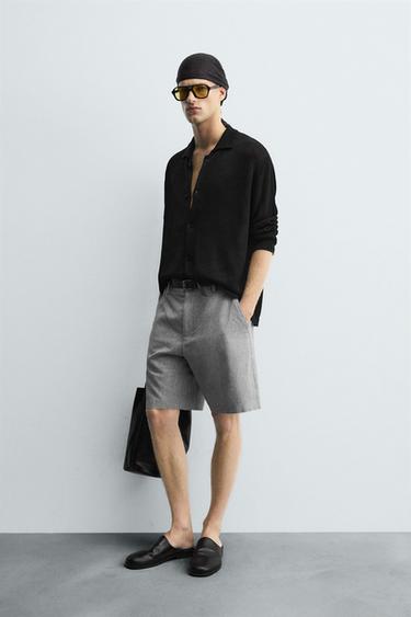 COTTON/LINEN BERMUDA SHORTS - Grey by Zara - Image 3