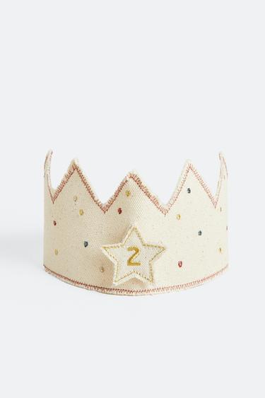 CHILDREN'S BIRTHDAY CROWN - Light beige by Zara