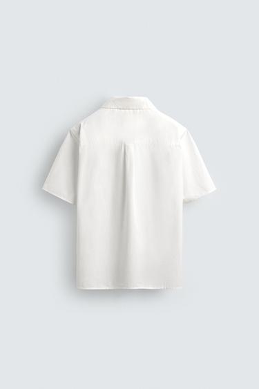 RELAXED FIT POPLIN SHIRT - Oyster-white by Zara - Image 8