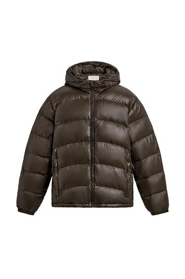 CAZADORA ACOLCHADA 80% PLUMÓN - 20% PLUMA WATER REPELLENT ORIGINS - Chocolate de Zara