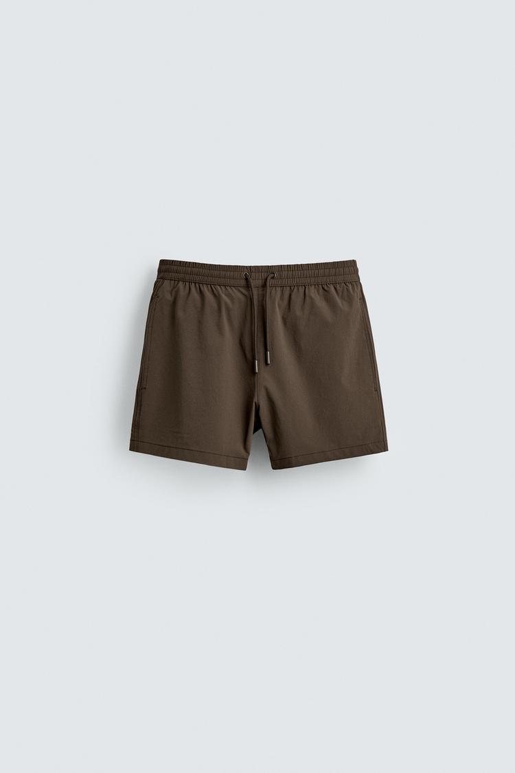 ZARA SHORT STRUCTURED SWIMMING TRUNKS