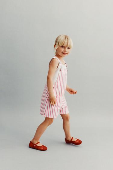 SERGE-LATZHOSE MIT STREIFEN - Rosa von Zara