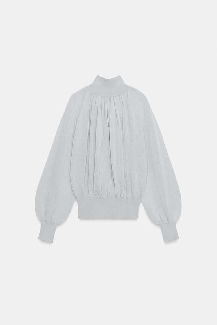 Blusa fluida de tejido combinado 7
