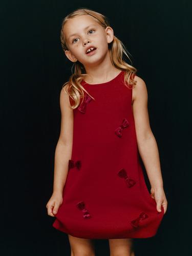 VESTIDO PUNTO LAZOS VELVET - Rojo de Zara