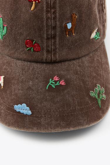 CASQUETTE SERGÉ BRODERIES - Marron de Zara - Image 1