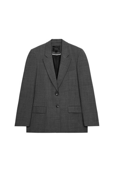 ZW COLLECTION WOOL BLEND STRAIGHT BLAZER - Grey marl by Zara