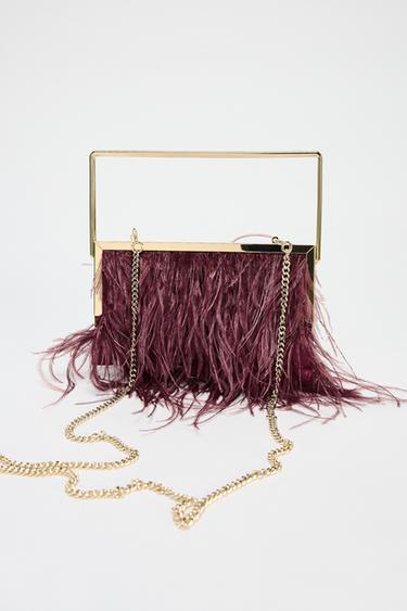 MINAUDIÈRE À PLUMES - Bordeaux de Zara - Image 3