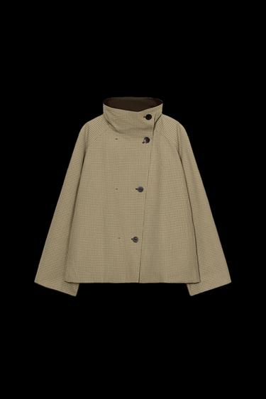 Zara PLAID REVERSIBLE JACKET ZW COLLECTION - Light beige