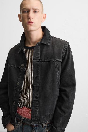 BASIC DENIM JACKET - Black by Zara