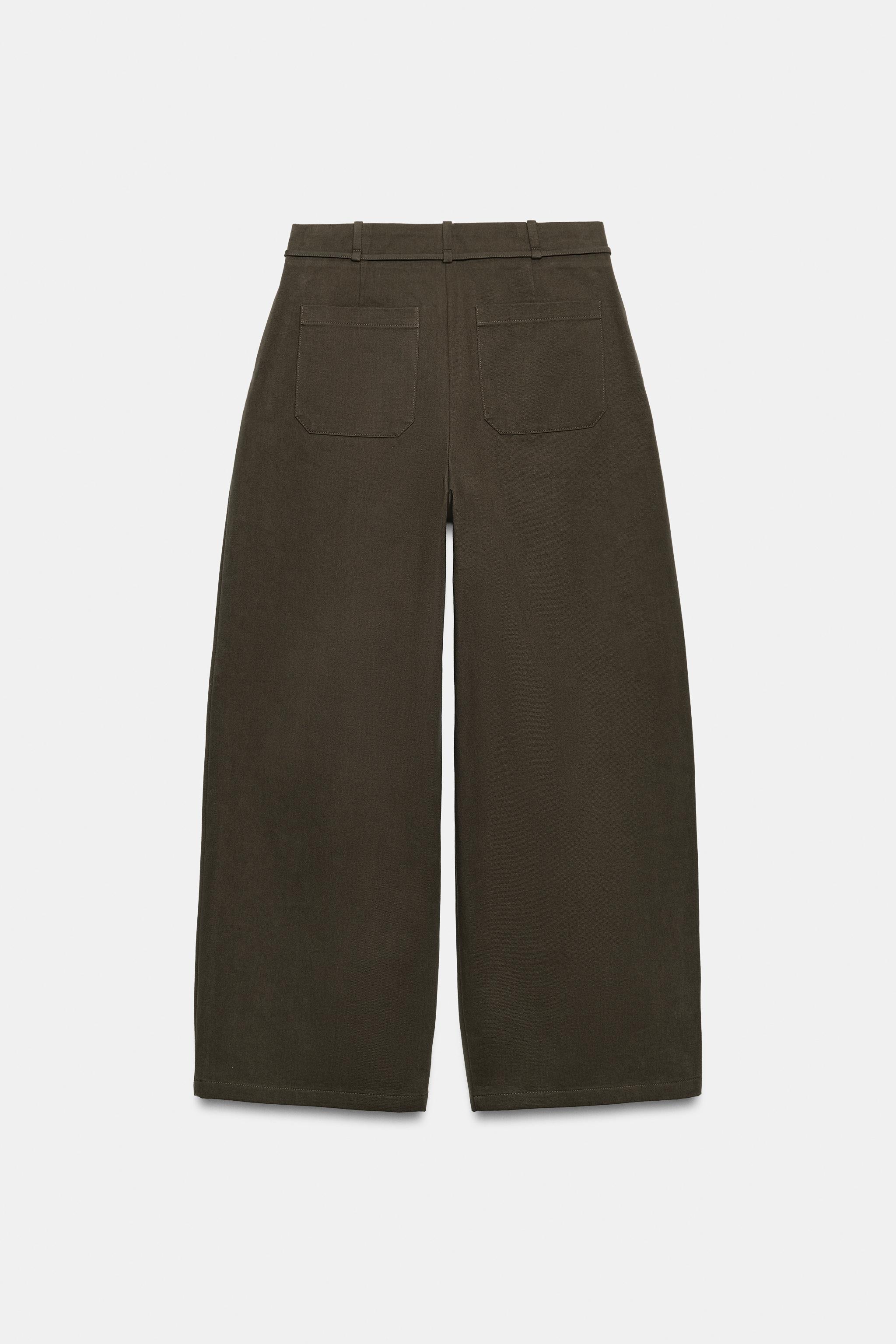 Zara Kemerli Geniş Paça Pantolon görsel 7