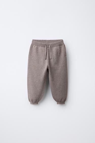 Zara KNIT JOGGING PANTS - Ecru / Beige