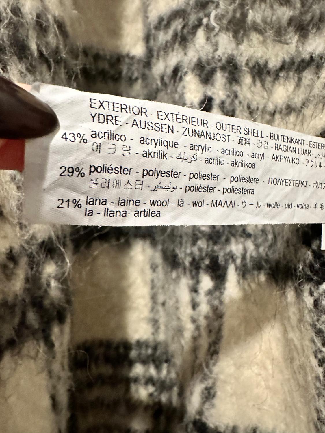 WOOL BLEND CHECK COAT - Image 2