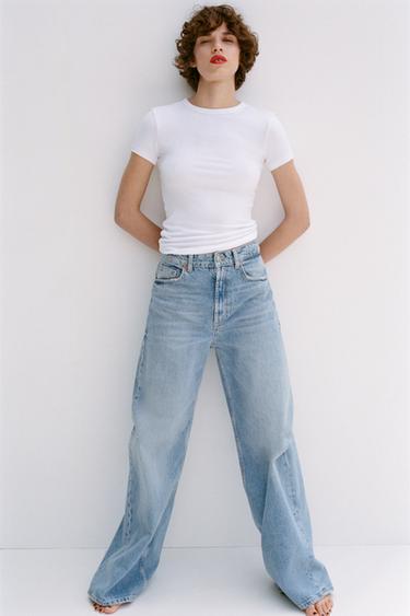 Zara BACK SEAMED T-SHIRT - White - Image 0