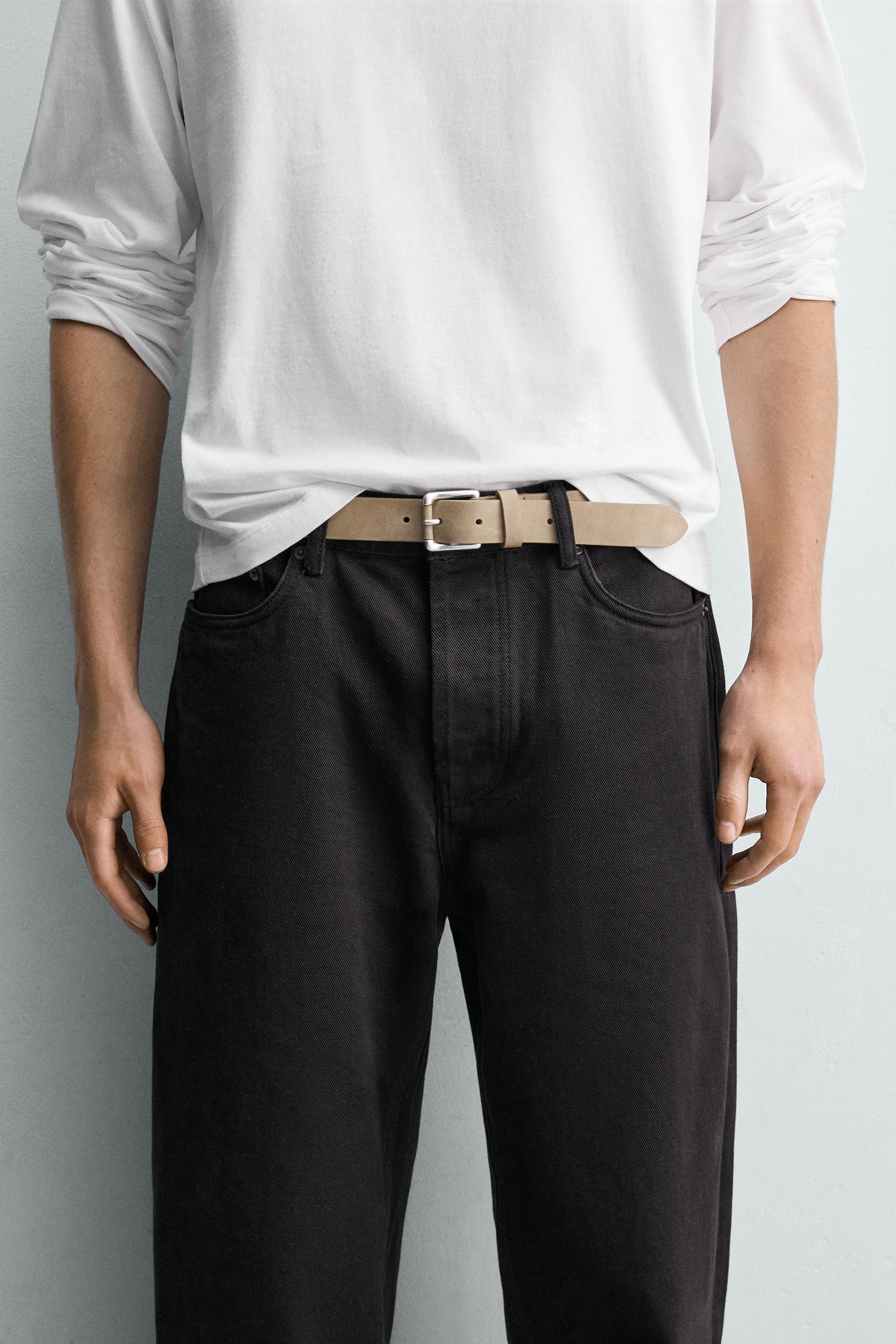 Мужские ремни Zara SPLIT LEATHER BELT