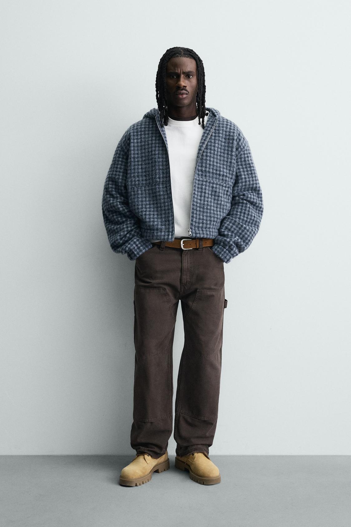 ТОЛСТОВКА В КЛЕТКУ С ВЫШИВКОЙ ОТ ZARA