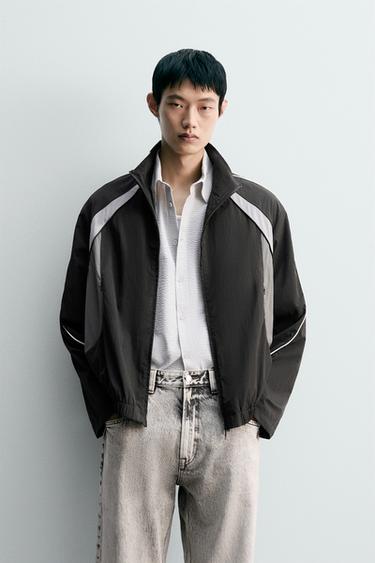 CONTRAST COLOUR BLOCK TECHNICAL JACKET - Grey by Zara
