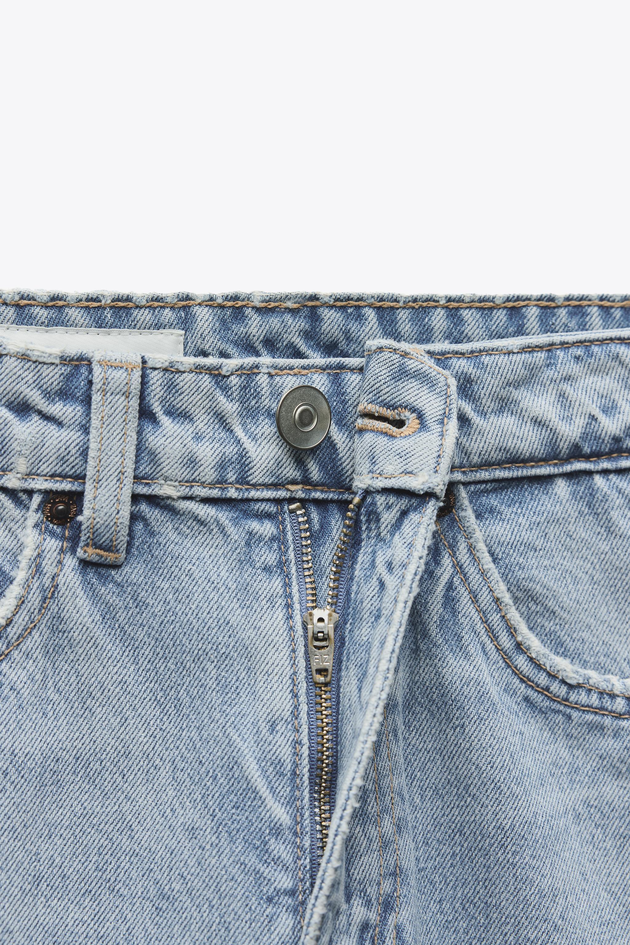 【ZARA】TRF MOM FIT ハイライズ デニムパンツ | 2569/047/811 TRF MOM FIT ハイライズ デニムパンツ - ネイビーブルー | ZARA