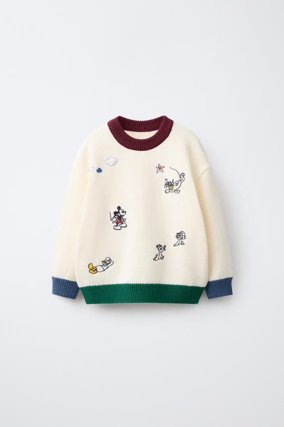 MICKEY MOUSE © DISNEY EMBROIDERED KNIT POLO SHIRT - Ecru by Zara - Image 0
