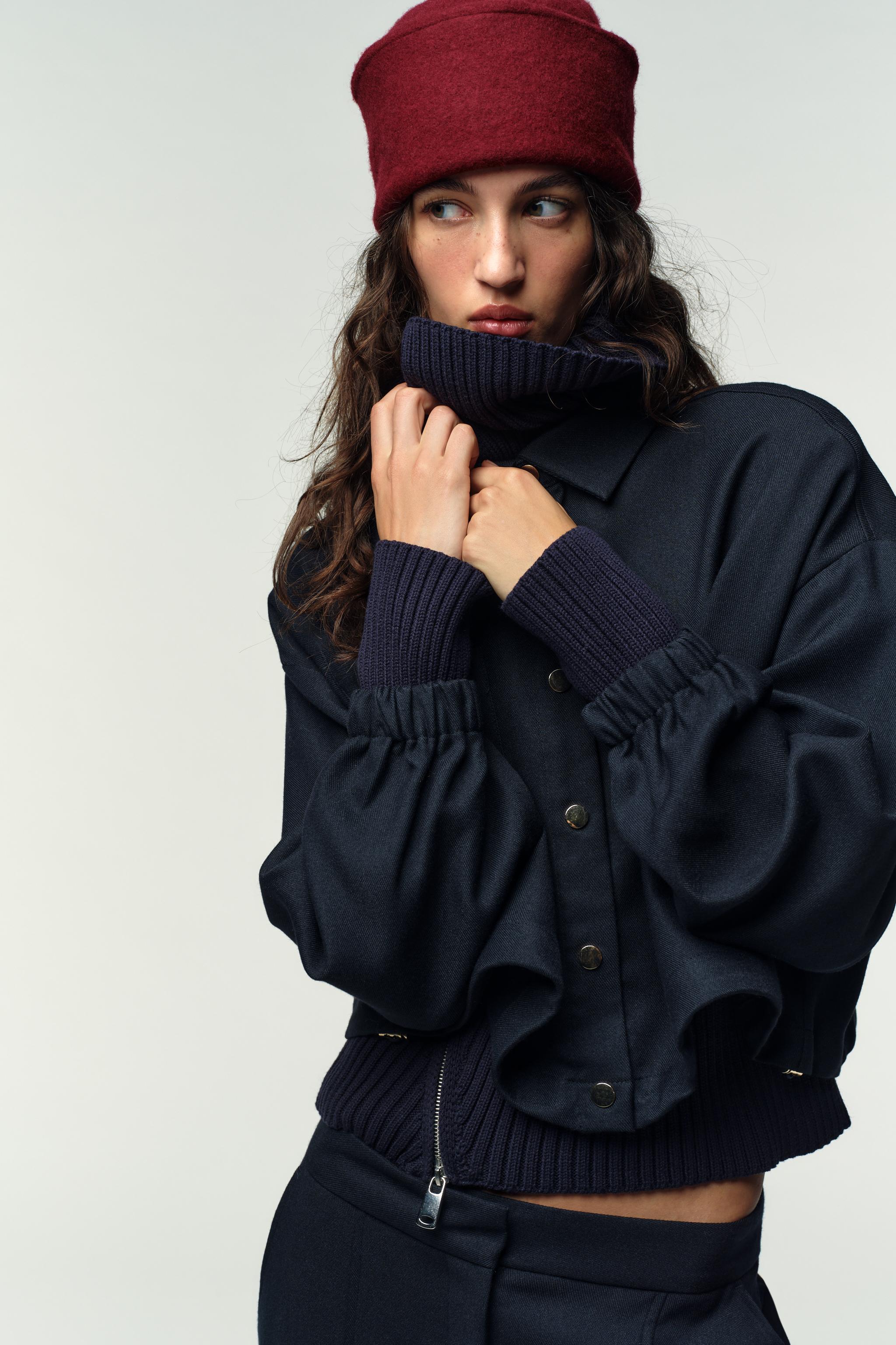 CROPPED BALLOON BOMBER JACKET