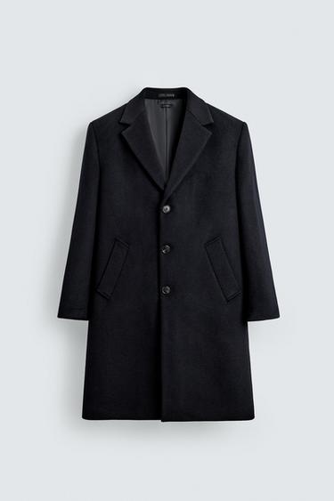 CAPPOTTO REGULAR FIT MISTO LANA - Blu Marino di Zara