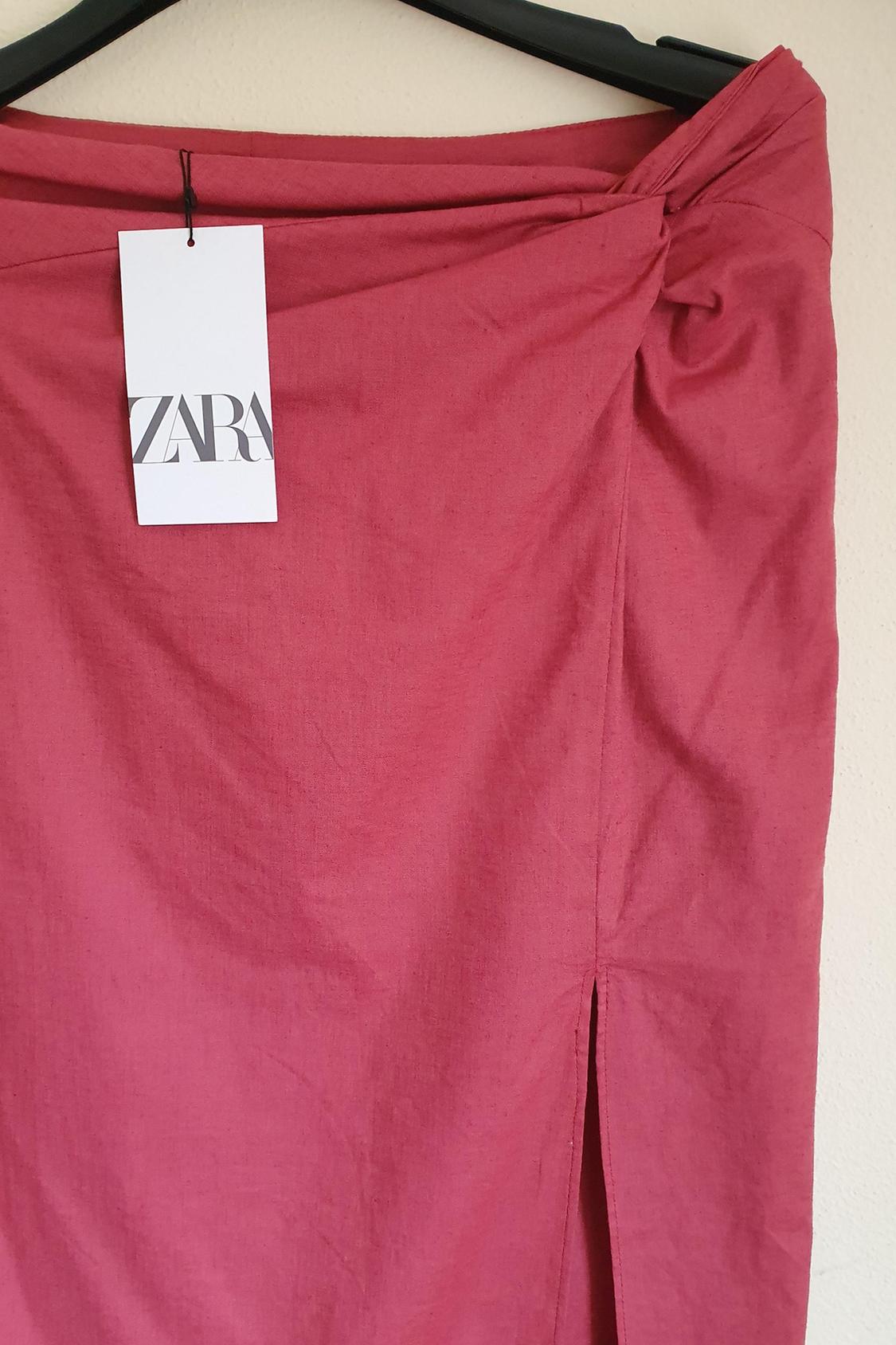 LINEN BLEND KNOTTED MIDI SKIRT - Image 3