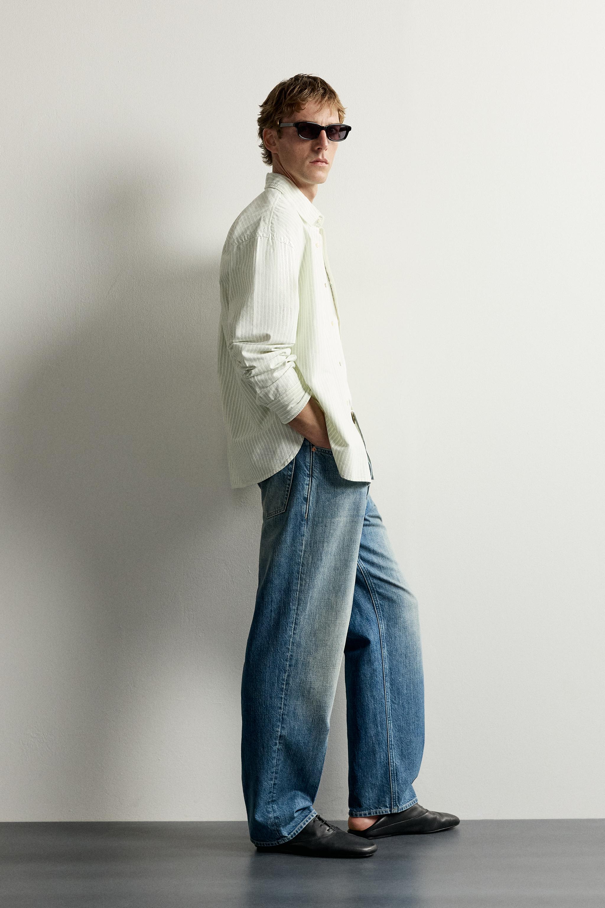 Мужские рубашки Zara RELAXED FIT OXFORD SHIRT — фото 4