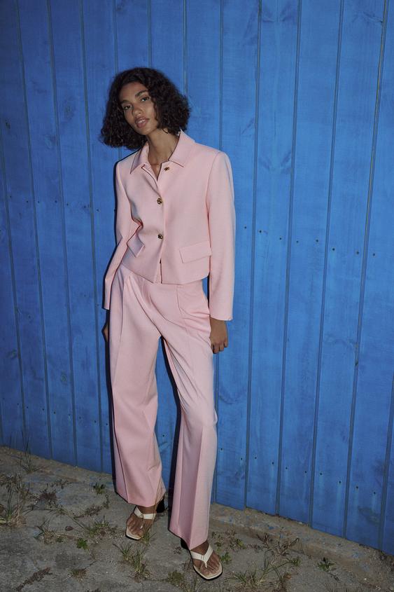 Light Pink Pant Suit for Women, Pink Pant Suit Set for Women, Blazer Suit  Set Womens, High Waist Straight Pants, Blazer and Trousers Women 