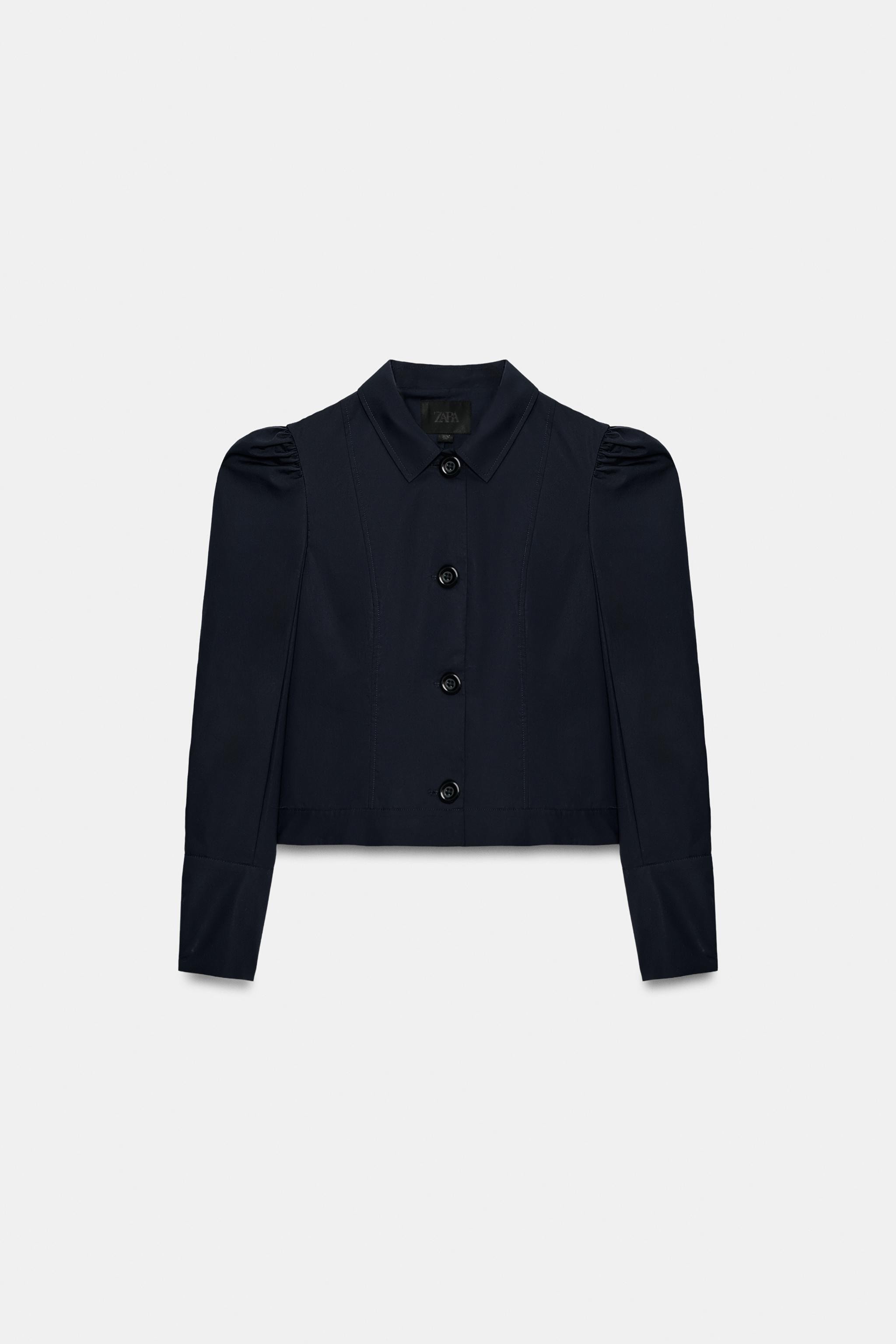 SHORT GATHERED-SHOULDER BLAZER