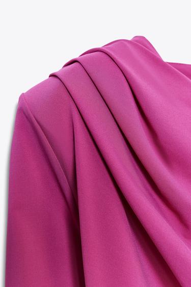 DRAPED TOP WITH SHOULDER PADS - Pink by Zara - Image 7