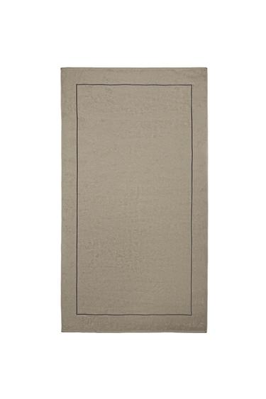 BEACH TOWEL WITH PLAIN BORDER - Grey green by Zara