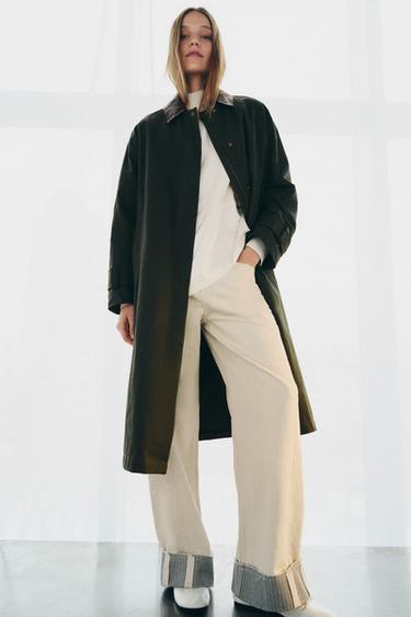 TRENCH LARREZKO LEPO KONTRASTEDUNAREKIN ZW COLLECTION - Berde grisa, Zara-rena