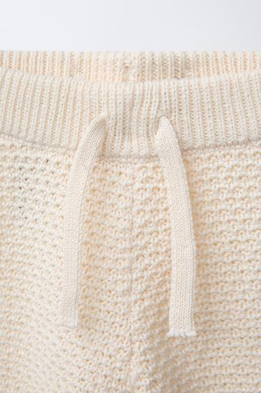 BERMUDA EN MAILLE CROCHET - Écru de Zara - Image 2