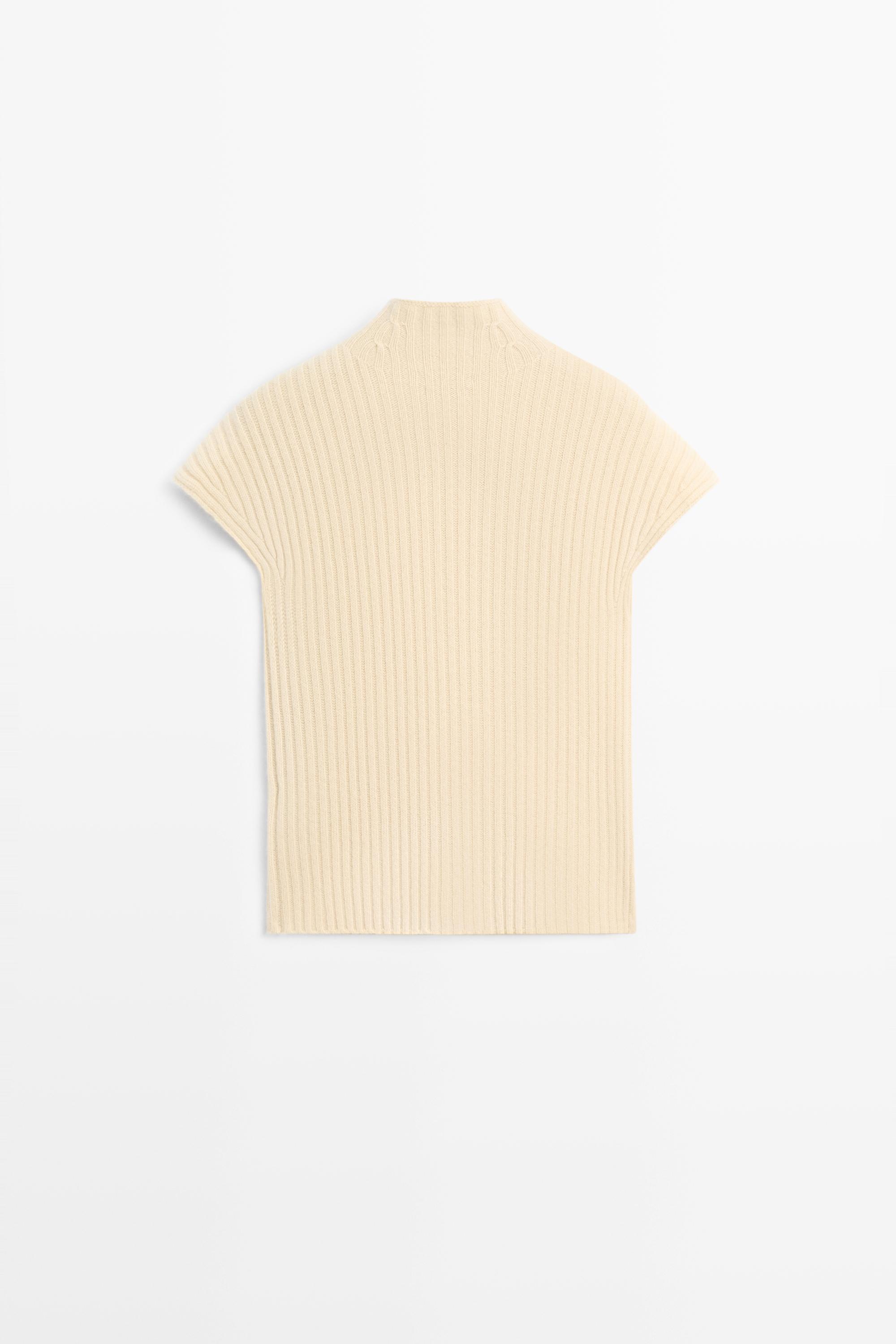 100% cashmere ribbed knit vest