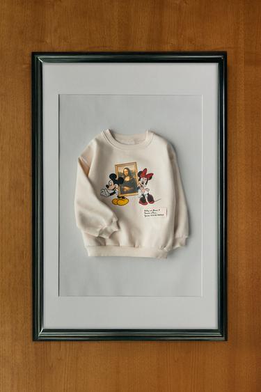 MICKEY AND MINNIE MOUSE MONA LISA PRINT SWEATSHIRT © DISNEY - Ecru by Zara