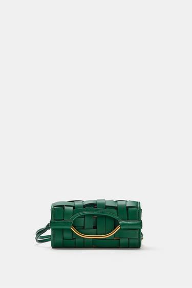 Zara WOVEN EFFECT BAG - Green - Image 0