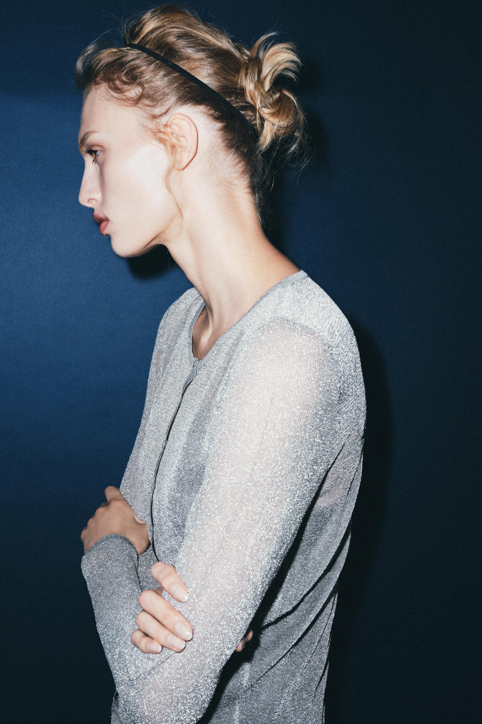 METALLIC THREAD KNIT CARDIGAN