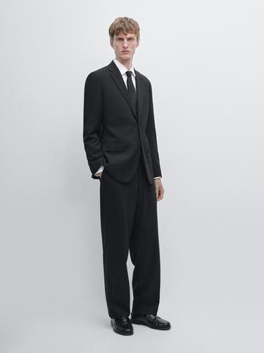 Zara Wool suit blazer - Black - Image 0