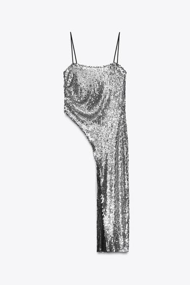 ASYMMETRIC SEQUIN TOP - Silver by Zara - Image 5