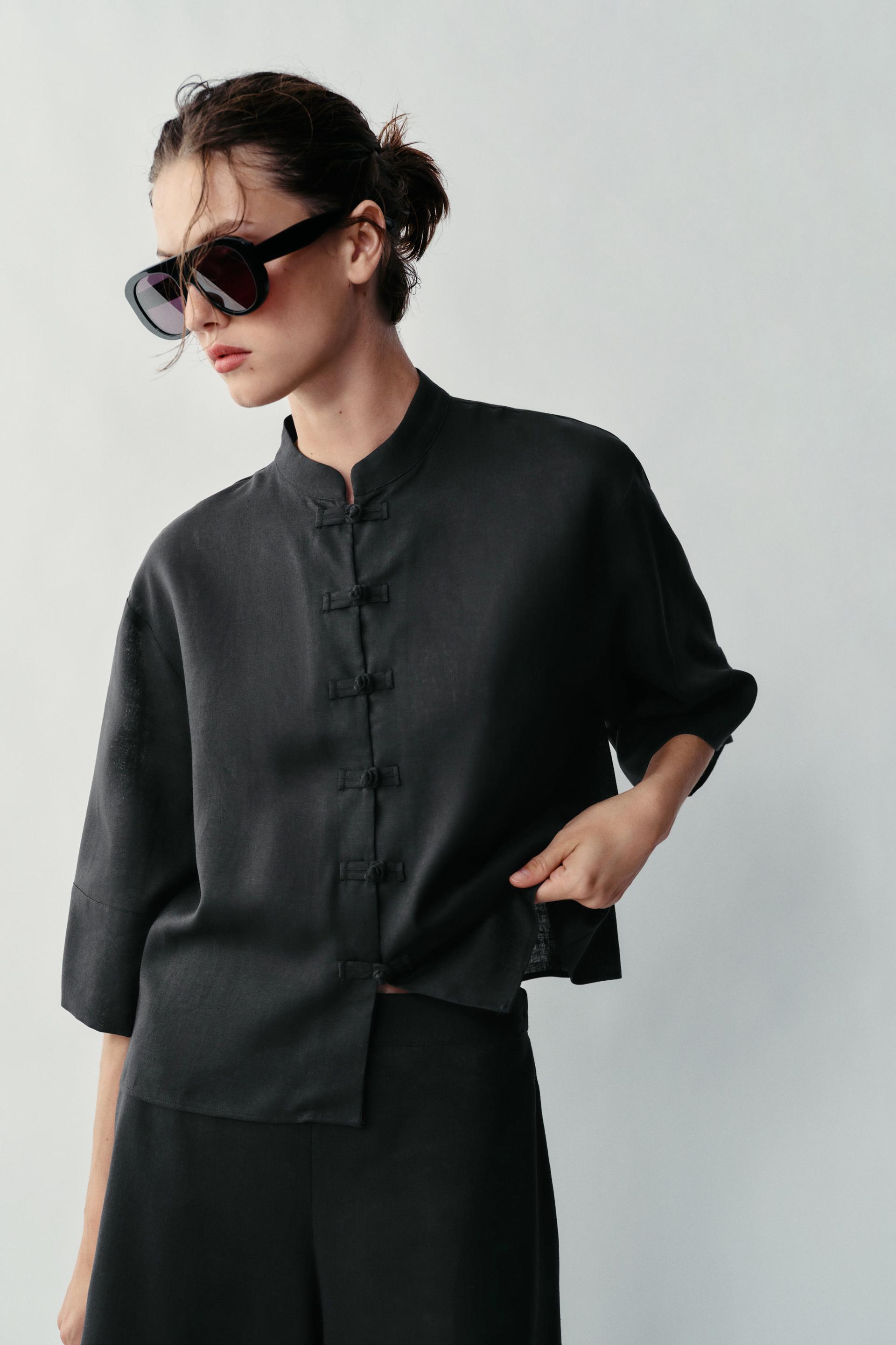 LINEN SHIRT WITH FROG FASTENING thumbnail 2