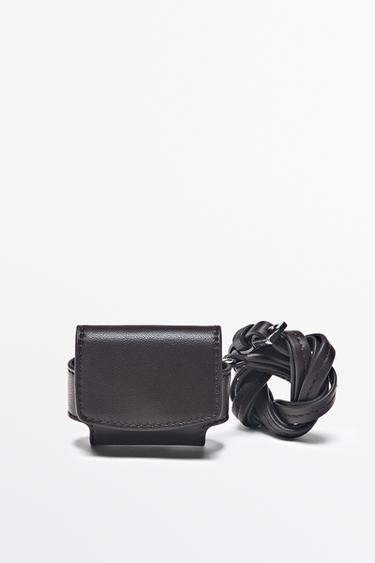 Zara Nappa leather AirPods case - Brown - Image 0