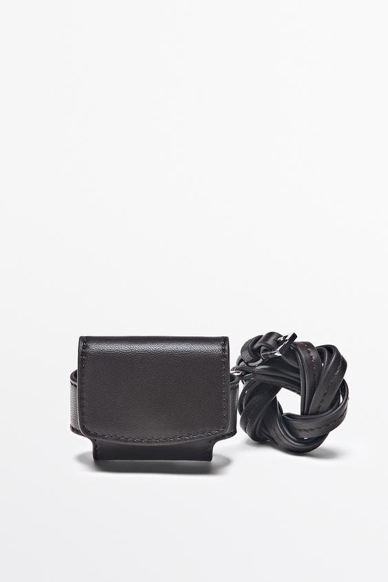 Zara Nappa leather AirPods case - Brown - Image 0