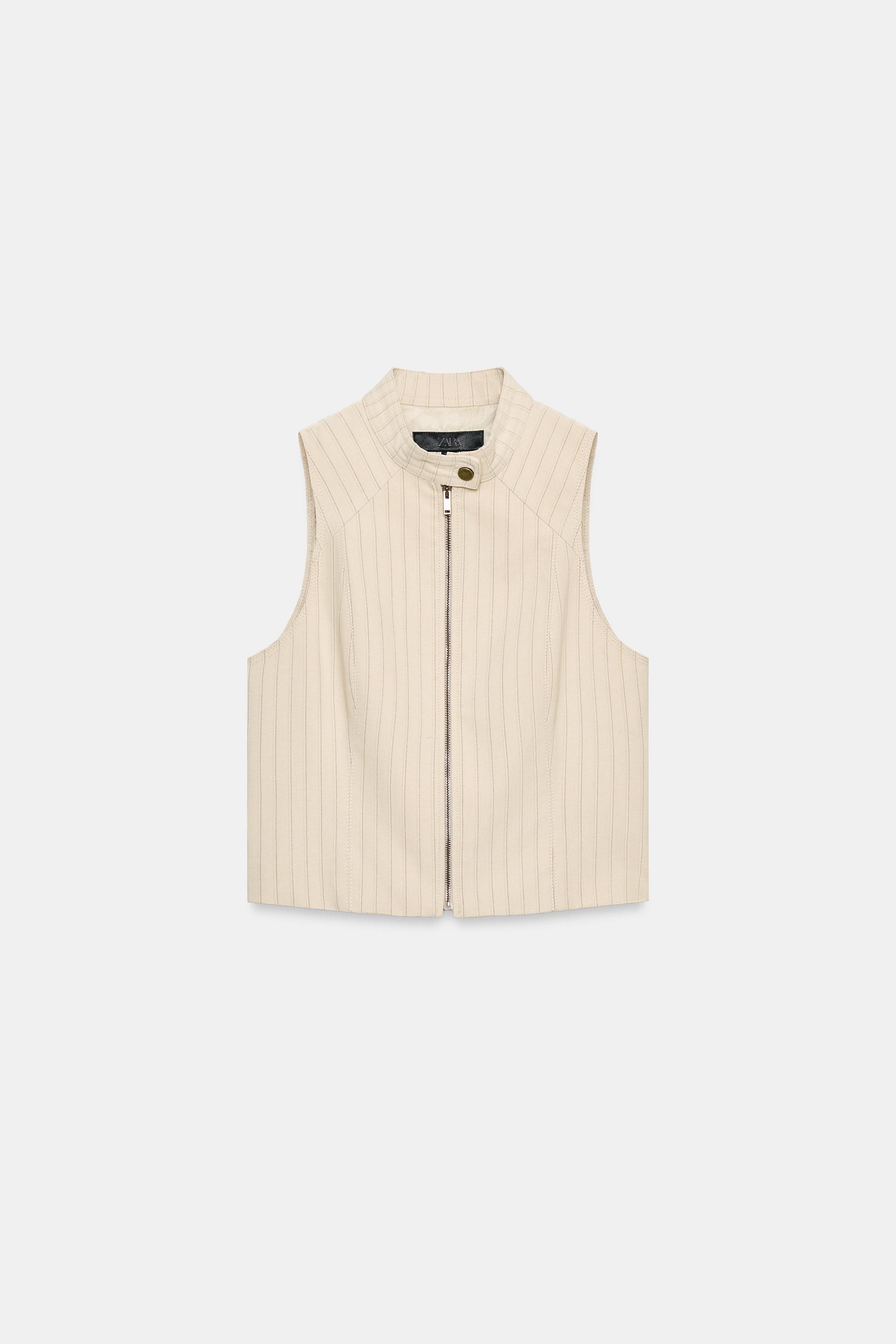STRIPED ZIP-UP VEST