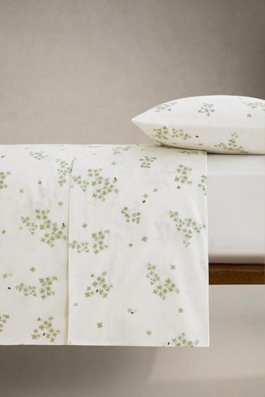 HOUSSE DE COUETTE COTON TRÈFLES ET COCCINELLES - Blanc cassé de Zara - Image 2